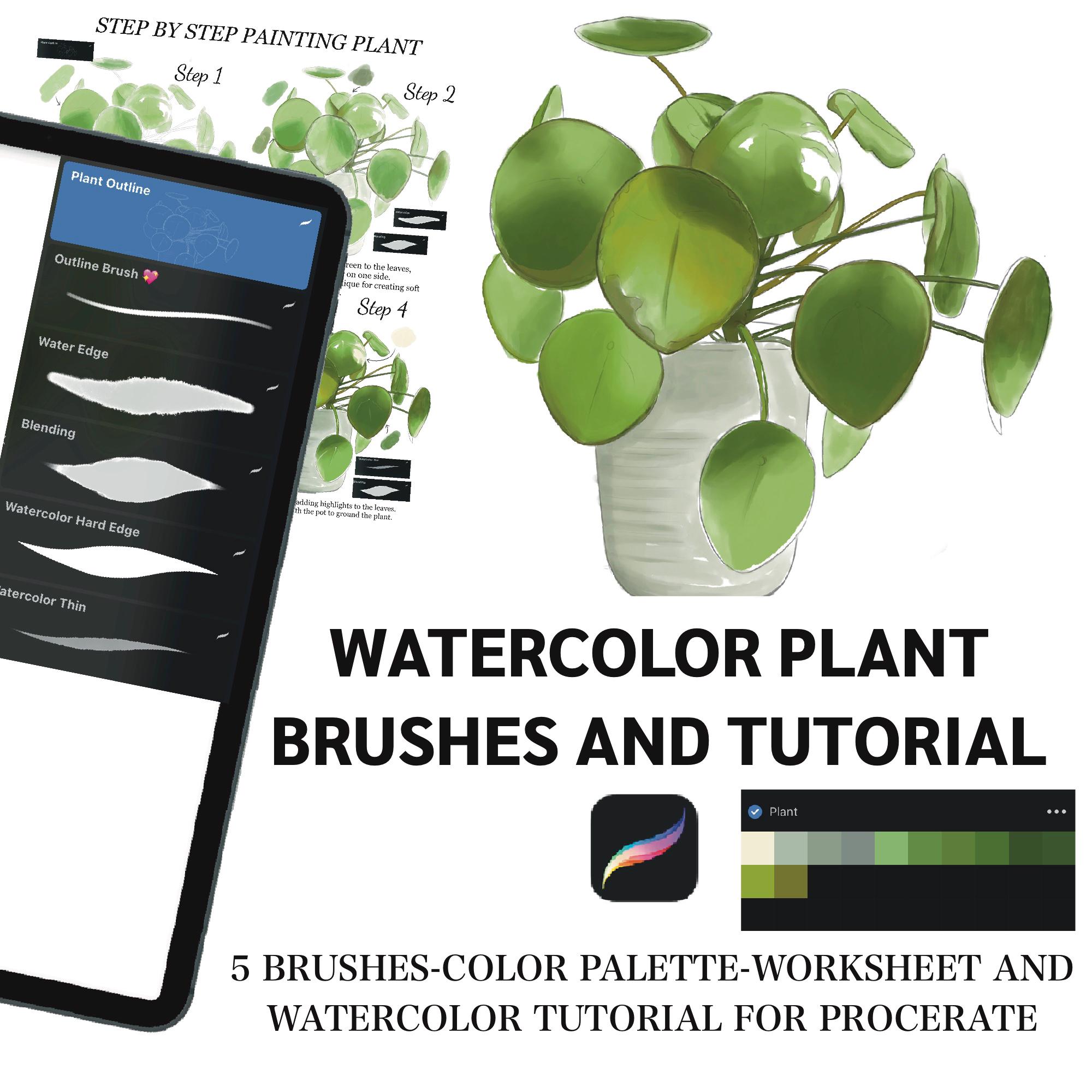 Procreate Pflanzenmalerei Pinsel, Procreate Aquarellmalerei-Tutorial, Procreate Pinsel, Procreate Schritt für Schritt Tutorial