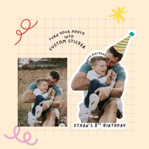 Face sticker, custom face sticker, custom photo sticker, custom sticker, personalize sticker, birthday sticker, premium sticker vinyl