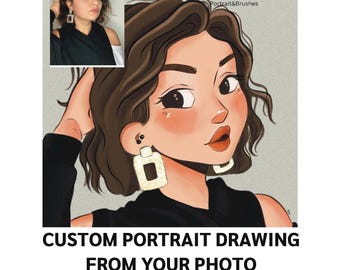 Custom Cartoon Portrait from Photo, Faceless Illustration (Digital Download)