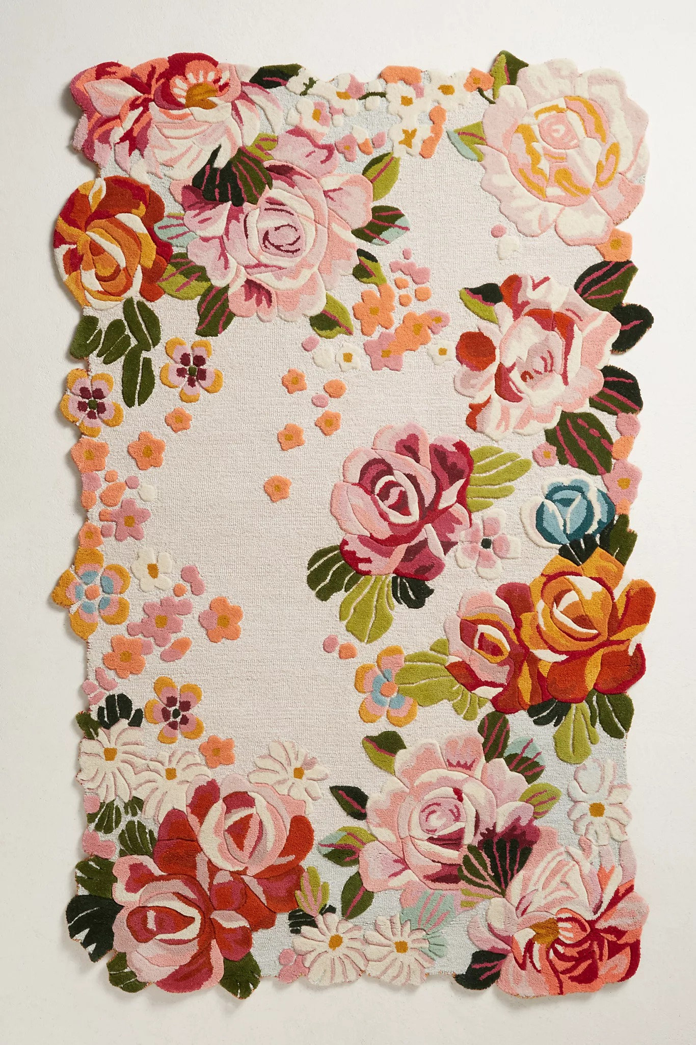 アンソロポロジー新品Tufted Jardin Rug 花柄ラグ 61×91cm アンソロポロジー新品Tufted Jardin Rug もったいない 花柄ラグ