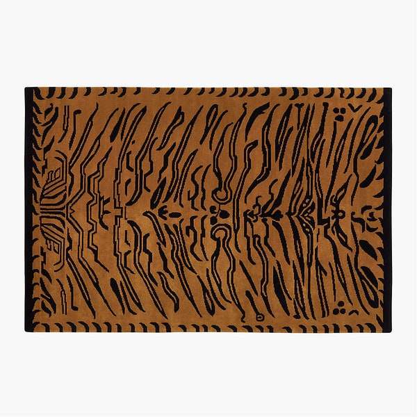 Area Rugs Isla Tiger Print Hand Tufted Design Soft New Zealand Wool Carpet Living Room, Dining Room, Restaurant, Customize Rugs