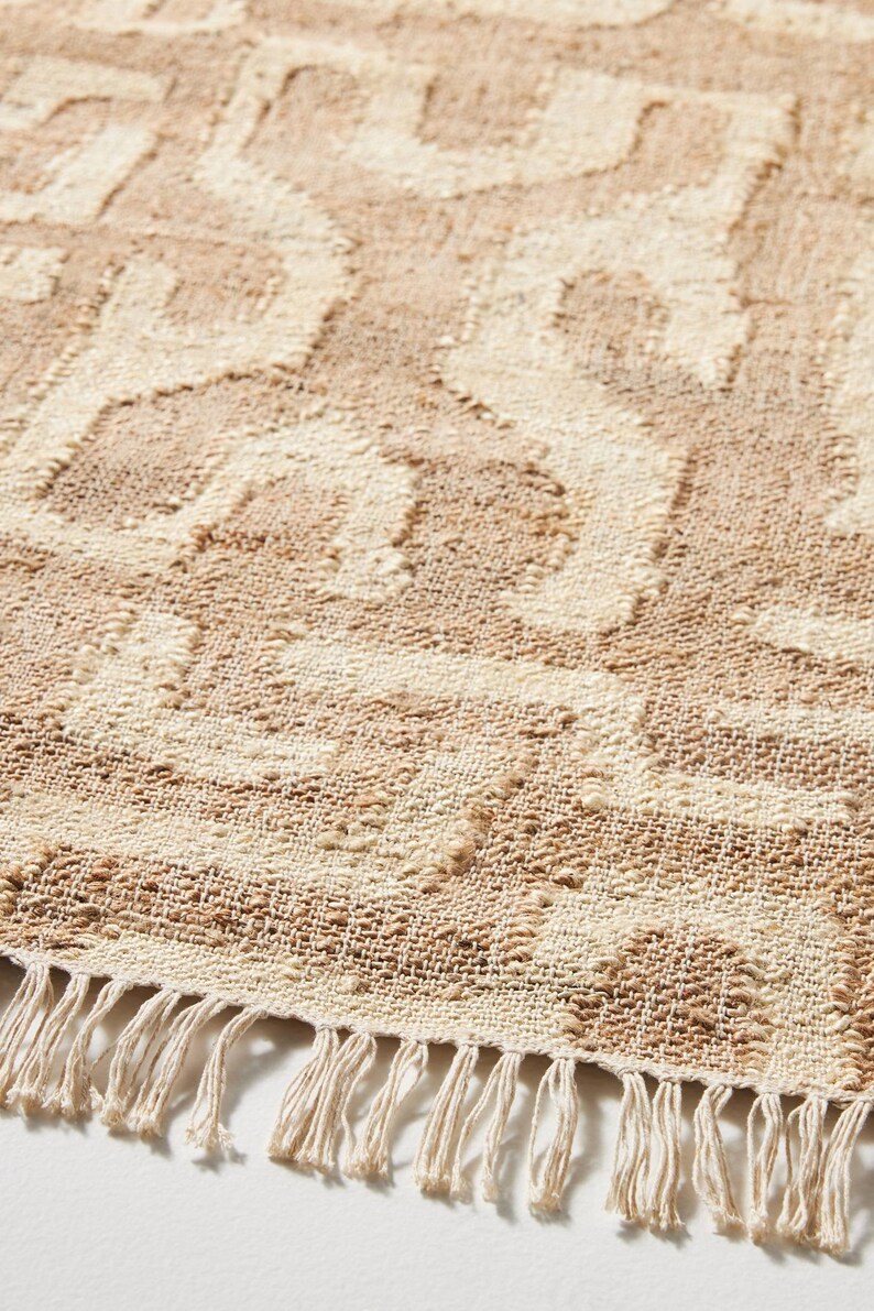 Area Rugs 5' X 8' Hand Woven Lunar Jute Natural Bleach Anthropologie