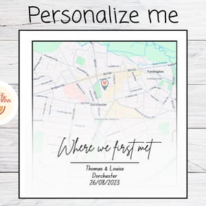 Wo wir uns zum ersten Mal getroffen haben, Personalisiert, Personalisiert, Wo wir uns zum ersten Mal getroffen haben, Karte, Freund, Freundin.