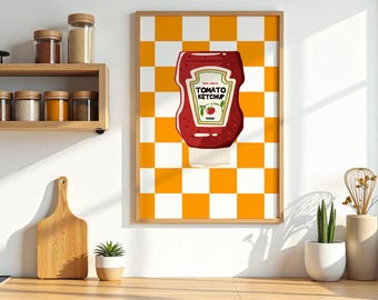 Retro Ketchup Print | Pop Art Kitchen, Diner Decor (Digital Download)