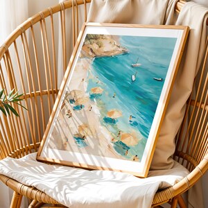 Beach Wall Art Printable, Digital Download, Ocean Painting, Nautical Seascape Print, Summer Wall Art, Instant Download, Relaxing Wall Decor