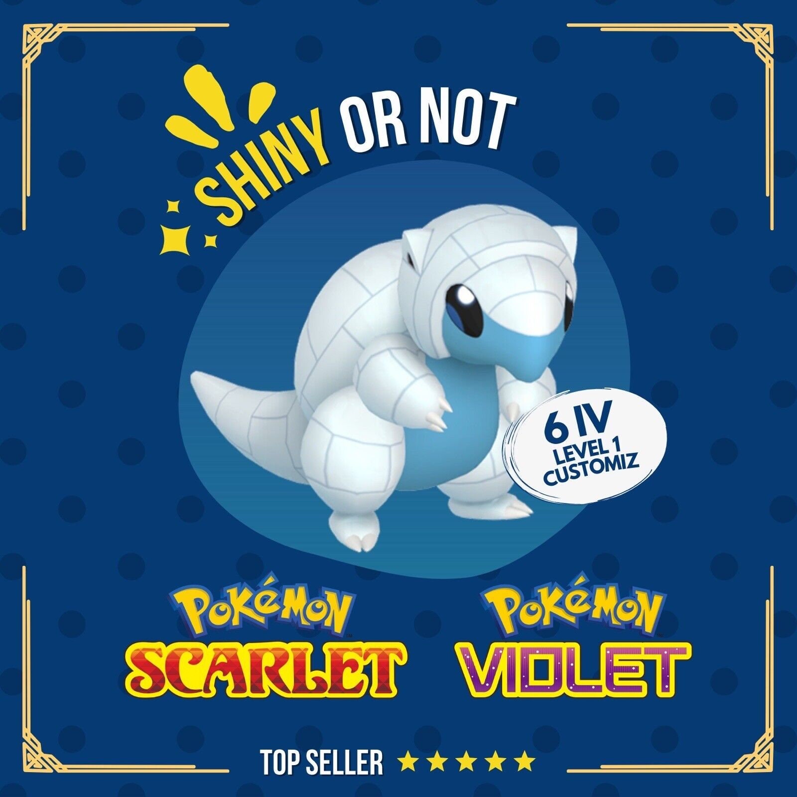 Sandshrew Alolan Shiny or Non  6 IV Customizable OT Pokémon Scarlet Violet