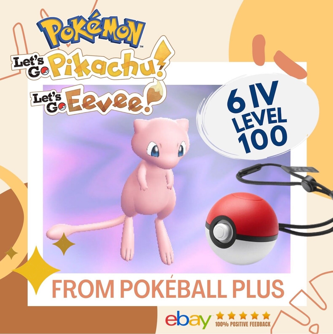 Mew Pokeball Plus Normal Level 100 Pokemon Let's Go Pikachu Eevee