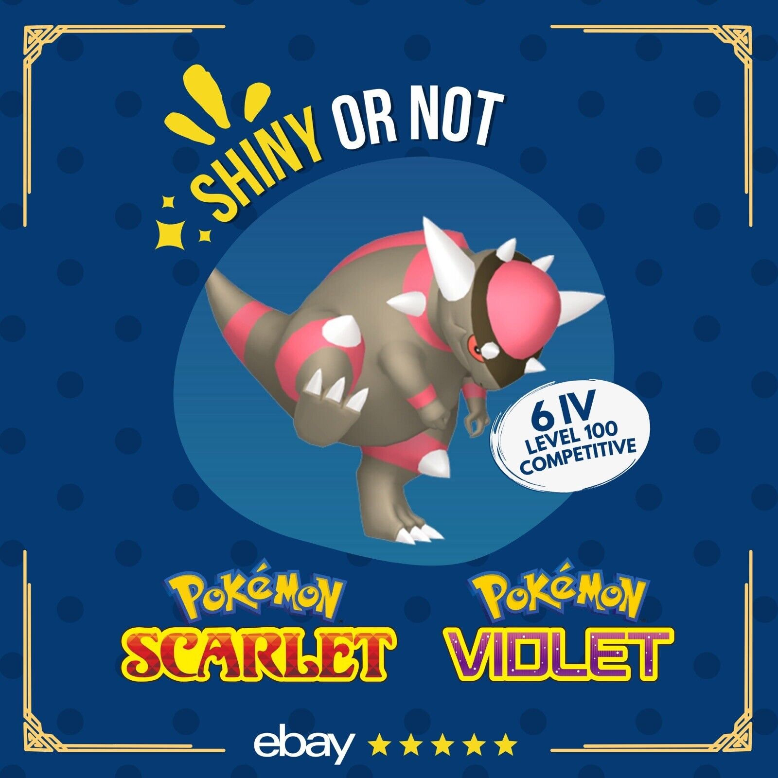 Rampardos Shiny or Non 6 IV Competitive Customizable Pokmon Scarlet Violet  - Etsy