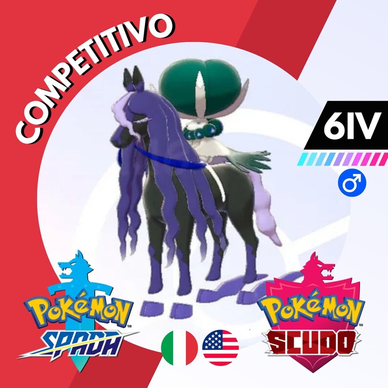 Calyrex Cavaliere Spettrale con Spectrier 6 IV Pokemon Spada Scudo Spada Scudo immagine 1