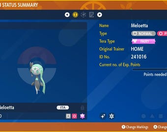 Meloetta Shiny Untouched IV October Home Event Untouched Pokémon Scarl – Shiny Living Dex - Foto 5