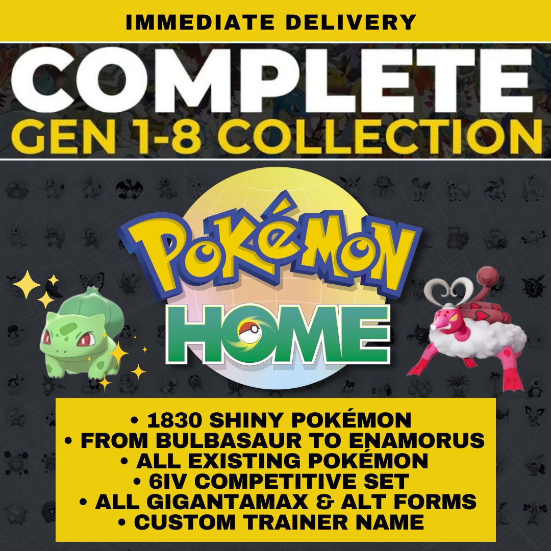 Pokémon HOME Shiny Living Dex 1600 Legit Pokedex Complete - Etsy