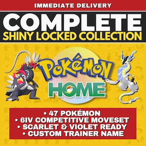 Pokémon HOME Shiny Locked Complete Collection Bundle Scarlet Violet Compatible Miraidon Koraidon Volcanion Ogerpon Terapagos Hoopa Shiny DLC