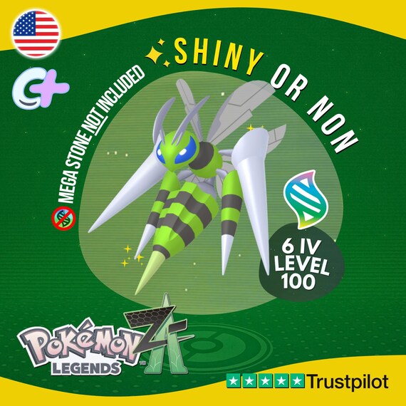 shiny beedrill pokemon card Mega Beedrill Shiny or Non 6 IV Pokémon Legends Z-A Battle Ready ZA Z A