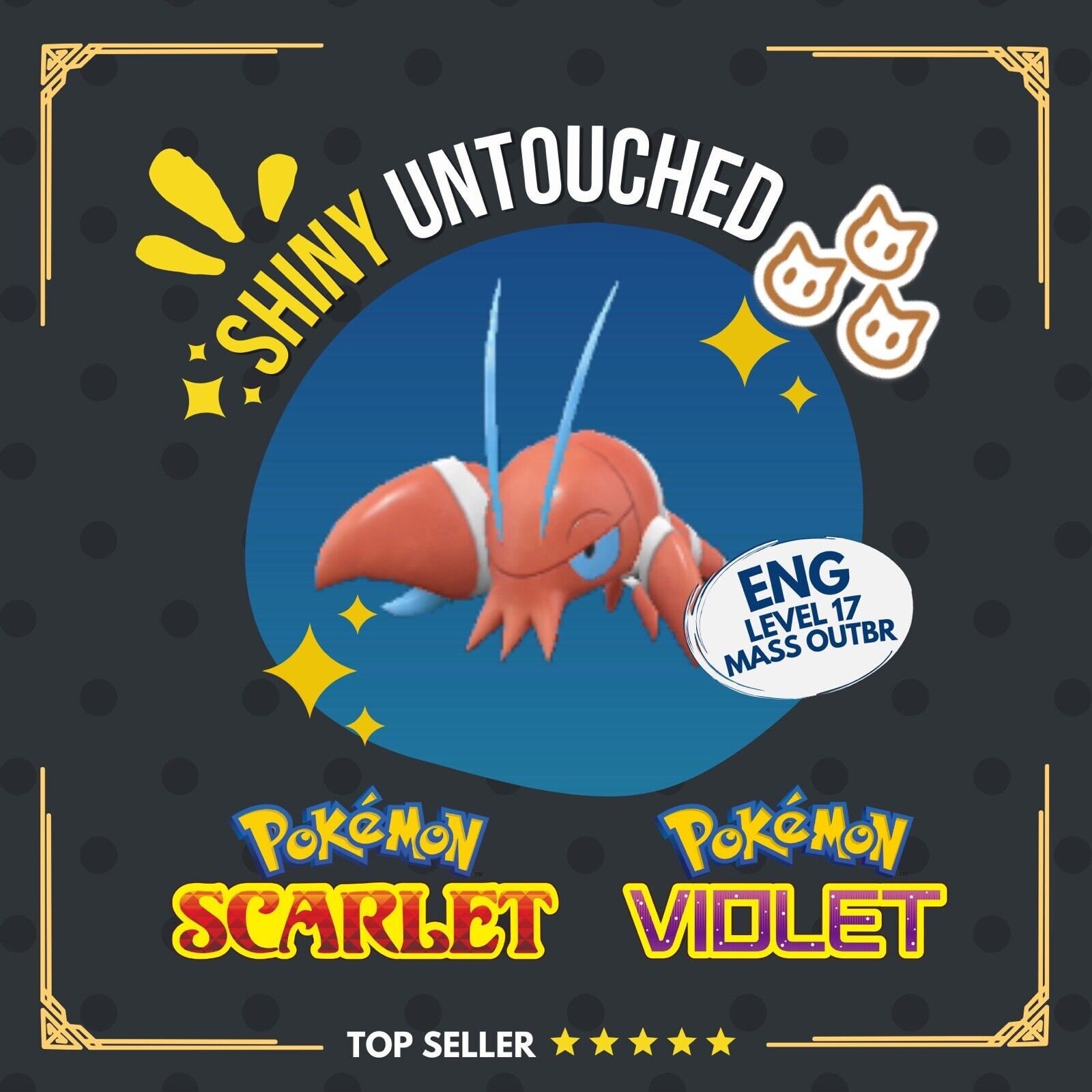 Clauncher Shiny Event Outburst Uncommon Mark Untouched Pokémon Scarlet Violet