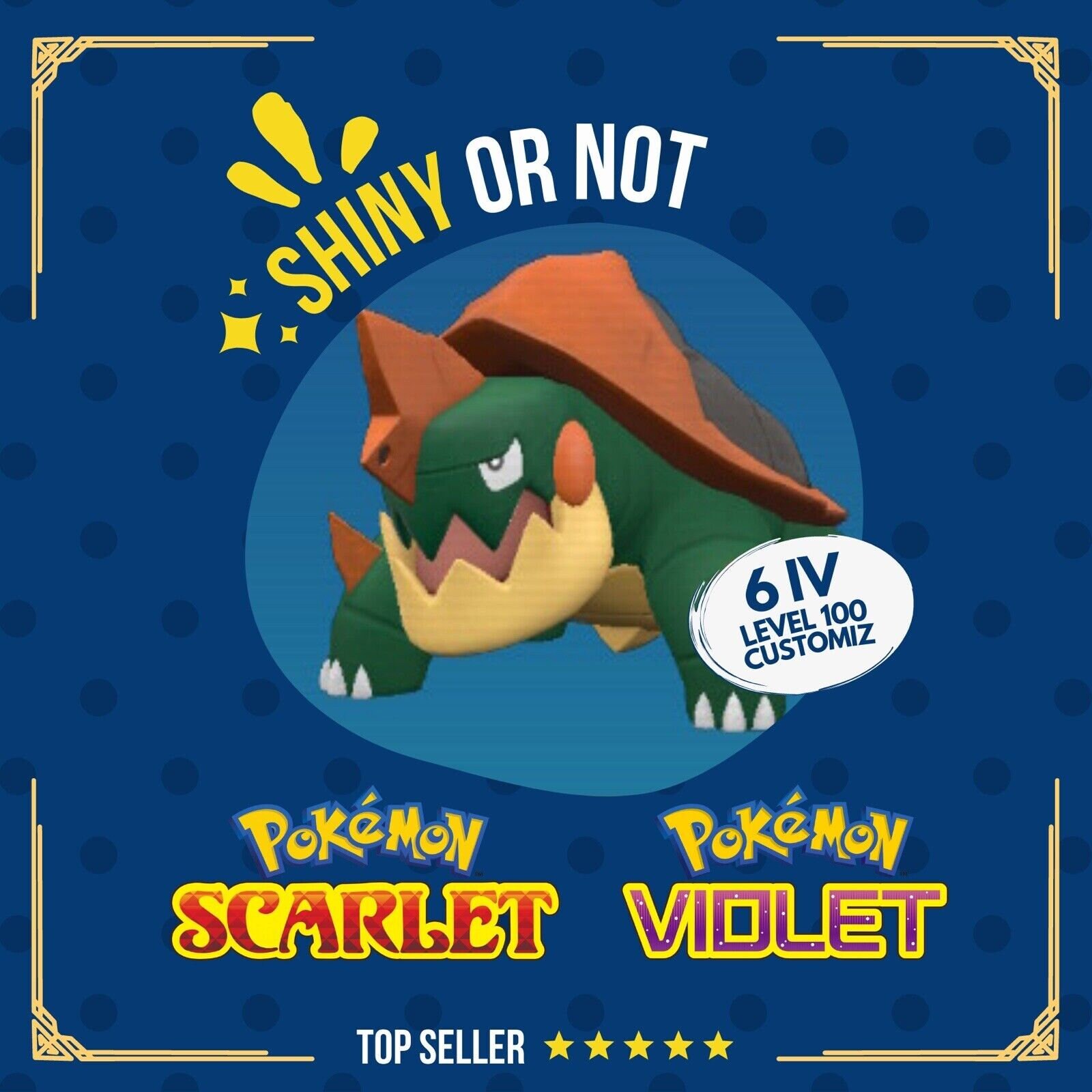 Drednaw Shiny or Non 6 IV Competitive Customizable Pokmon Scarlet Violet -  Etsy