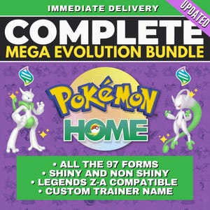 Paquete Mega Evolución Leyendas Z-A Pokémon HOME Colección Completa Actualizada Shiny y No