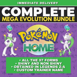 Paquete Mega Evolución Leyendas Z-A Pokémon HOME Colección Completa Actualizada Shiny y No