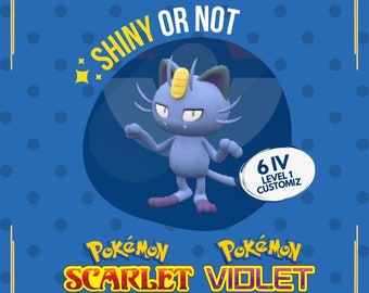 Meowth Alola Shiny or Non IV Customizable Nature OT Pokémon Scarlet Violet