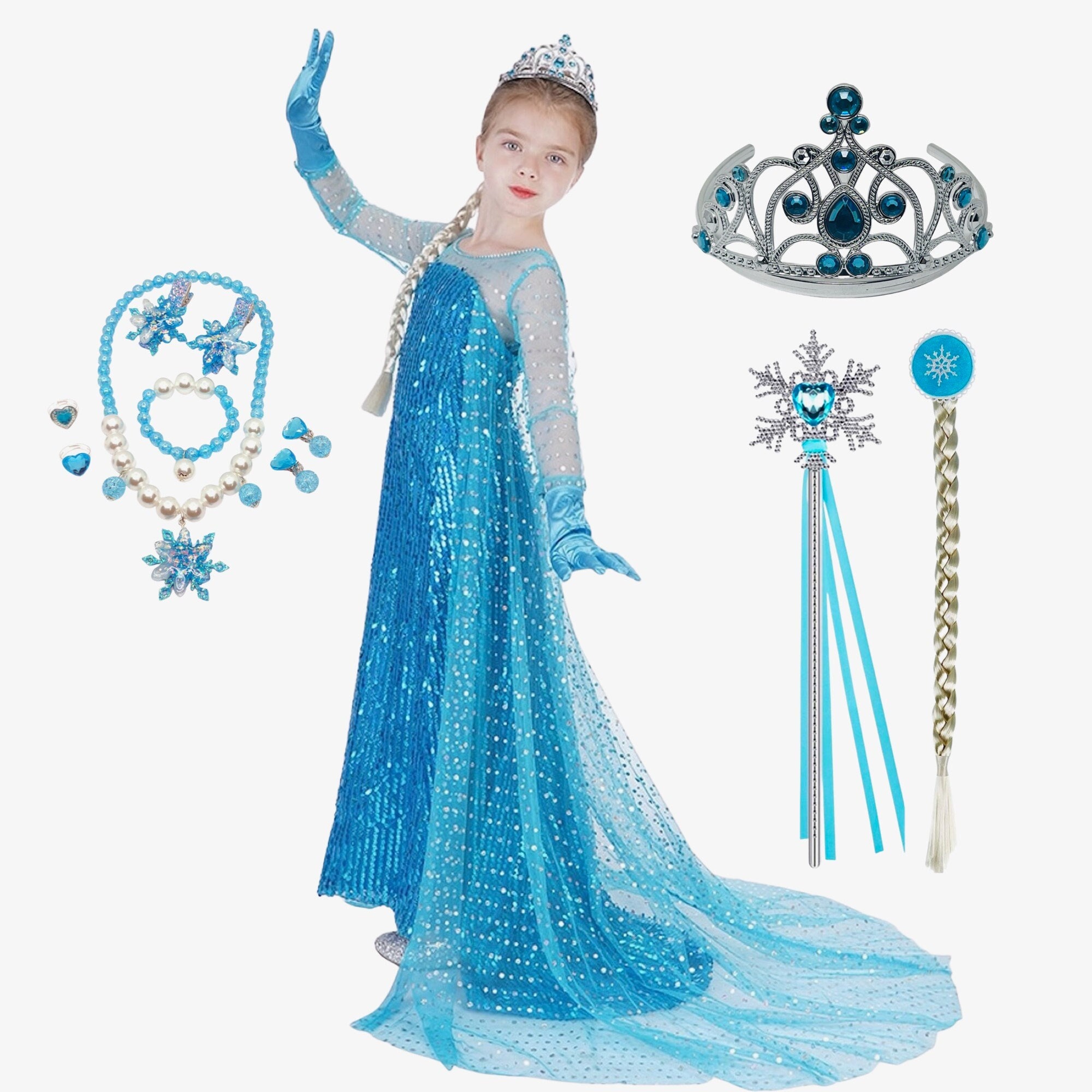 Elsa Inspired Dress, Elsa Costume for Toddlers, Party Gown, 