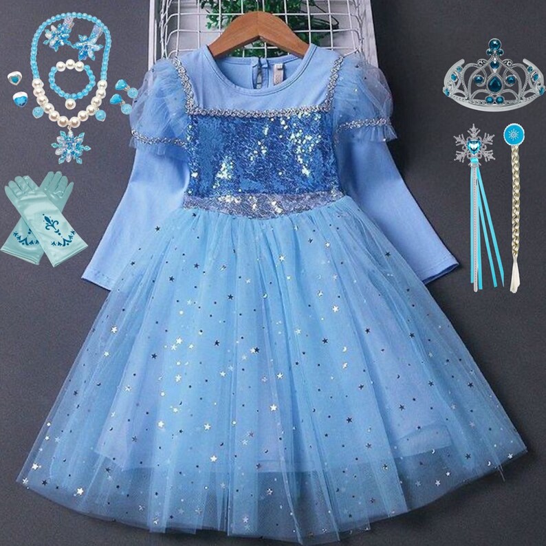Elsa Inspired Dress Birthday Party Cosplay Costume Dress Etsy
