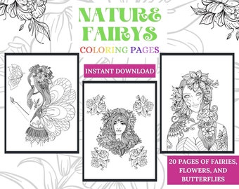 Nature Fairies Printable Coloring Pages