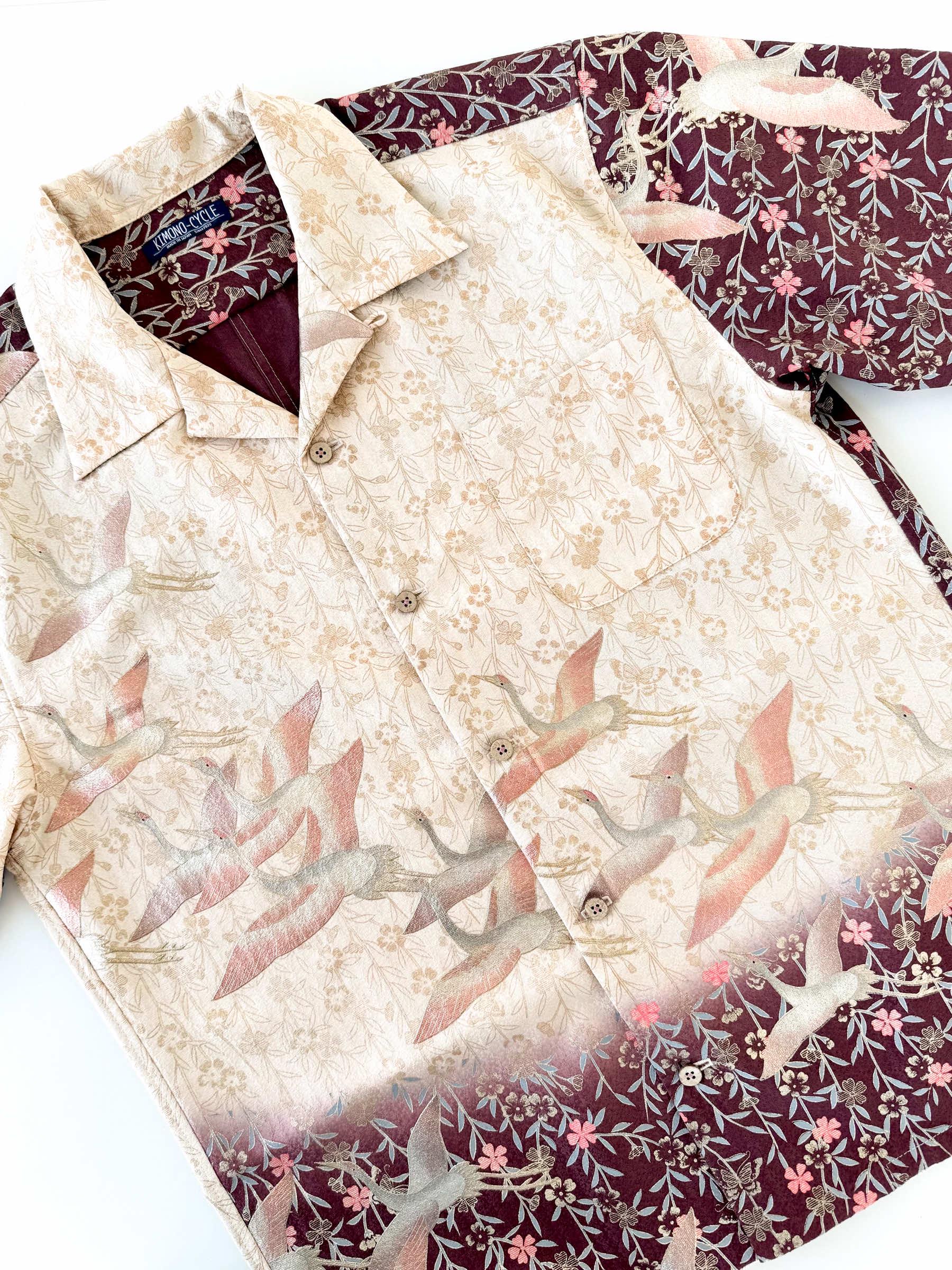 Hawaiian Aloha Shirt AH100419 JAPANESE VINTAGE KIMONO Revives - Etsy