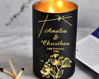 Personalised Candle Coconut Wax Candle Anniversary Gifts for Her Custom Gift for Birthday Anniversary Christmas Up to 40 Hours Burn Time