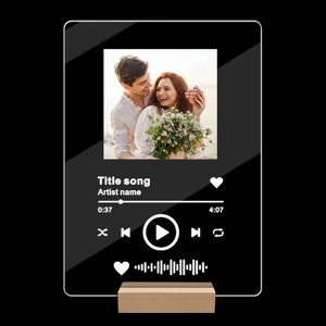 Personalised Music Song Plauqe Acrylic A5 A6 Music Plaque Personalised Anniversary Birthday Wedding Gifts for Her Him Women Men image 9