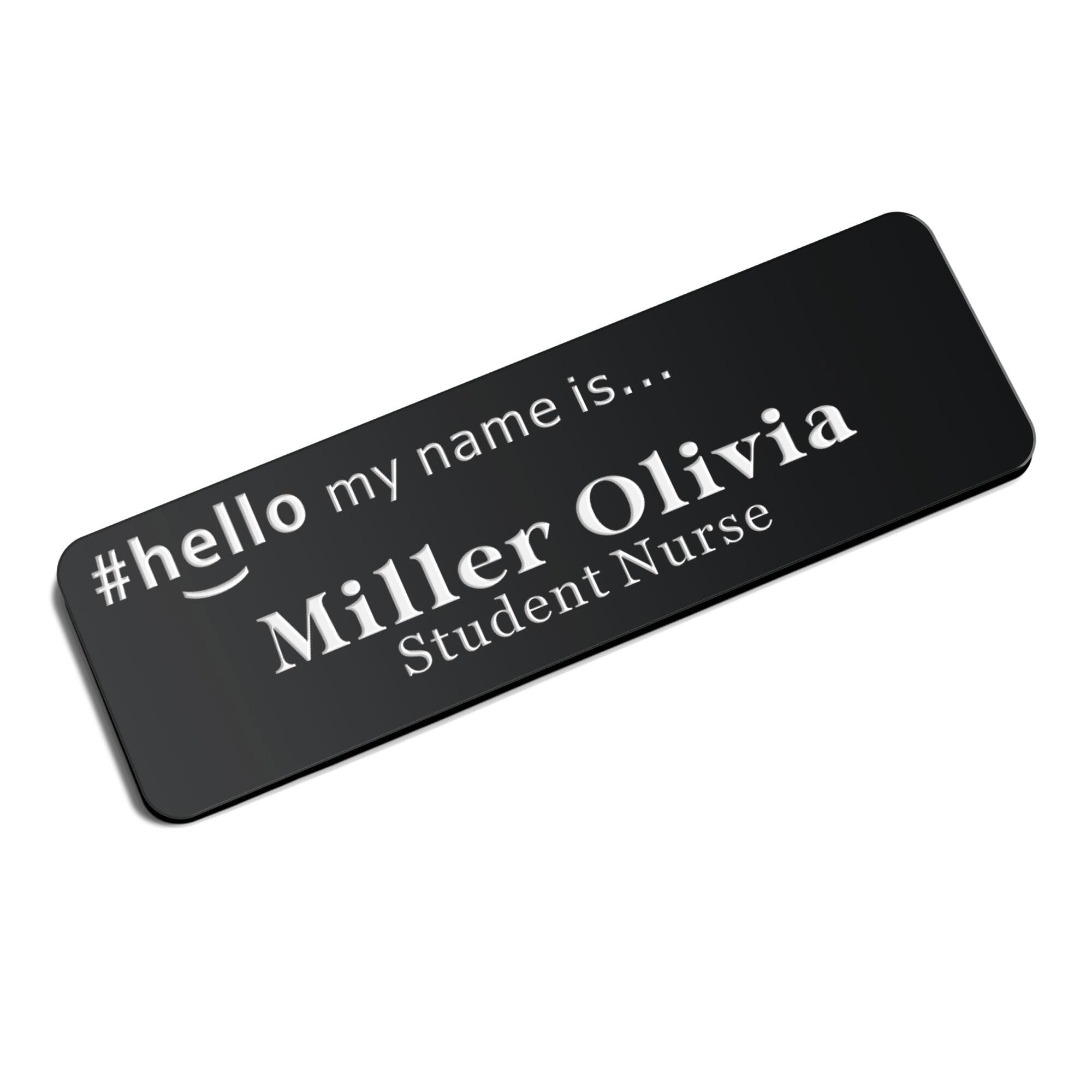 Custom Name Badges for Work Laser Engraved Tags Hello My Name is Badge ...