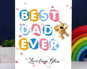 Personalised Fathers Day Card Gifts Custom Dog Dad Fathers Day Card with Any Name Dad Gifts Personalised Cards Gifts for Dad Daddy Father