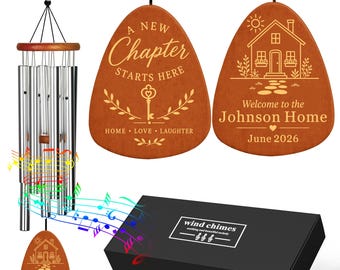 Personalised Wind Chimes Housewarming Gifts New Home, 25.5 Inch Wind Chimes for Garden, New Home Gifts for Women