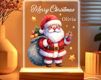 Personalised Christmas Cards 2024 LED Light Up Christmas Card Gifts for Granddaughter Kids GrandSon Friends Boys Girls Daughter Xmas Gifts