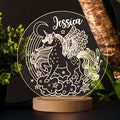 Personalised unicorn gifts for girls LED Desk Table Lamp nursery Night Light Gifts for Girls kids children Birthday 7 LED Colours Flashing
