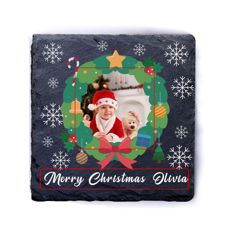 Personalised Slate Coaster for Christmas Slate Coaster Custom Christmas ...