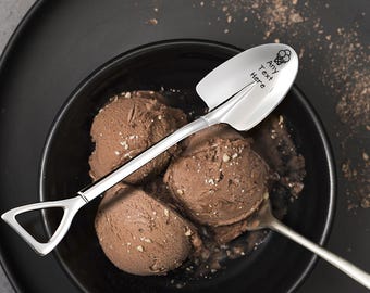 Custom Ice Cream Shovel Engraved Stainless Steel Ice Cream Spoon Custom Ice Cream Scoop Personalised Gift for Fathers Day Birthday Christmas