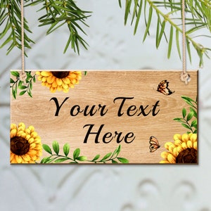 Personalised Hanging Sign Plaque Garden Sign and Plaques Rustic Farmhouse Welcome Sign Door Hanging Wall Sign Yard Signs with Any Text