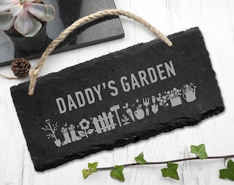 Personalised Garden Signs and Plaques for Outside Slate Garden Signs Engraved Slate House Name Plaques for Outside Garden Hanging Wall Sign
