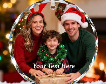 Personalised Christmas Baubles with Photo 2025 Christmas Tree Decorations Baubles Xmas Photo Gifts Decoration Ornament for Christmas Trees