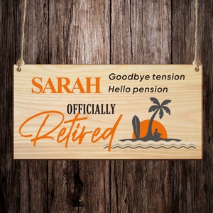 Funny Retirement Gift Personalised Retirement Gift Engraved Custom Wooden Sign Hanging Plague Personalised Gifts for Colleague Friend Family