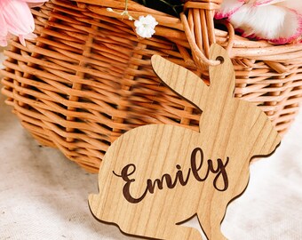 Personalised Easter Gift Tags for Children Babies Easter Basket Decorations Wooden Easter Eggs Easter Bunny Engraved Easter Decoration