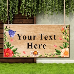 Personalised Garden Signs and Plaques for Outside Garden Signs Wooden Signs Welcome Sign Door Hanging Wall Sign Yard Signs Gardening Gifts