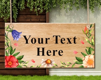 Personalised Garden Signs and Plaques for Outside Garden Signs Wooden Signs Welcome Sign Door Hanging Wall Sign Yard Signs Gardening Gifts