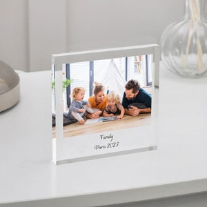 Personalised Photo Block Photo Gifts Family Gifts Family Plaque Acrylic Photo Block Frame Any Picture & Text for Her Him Custom Gifts