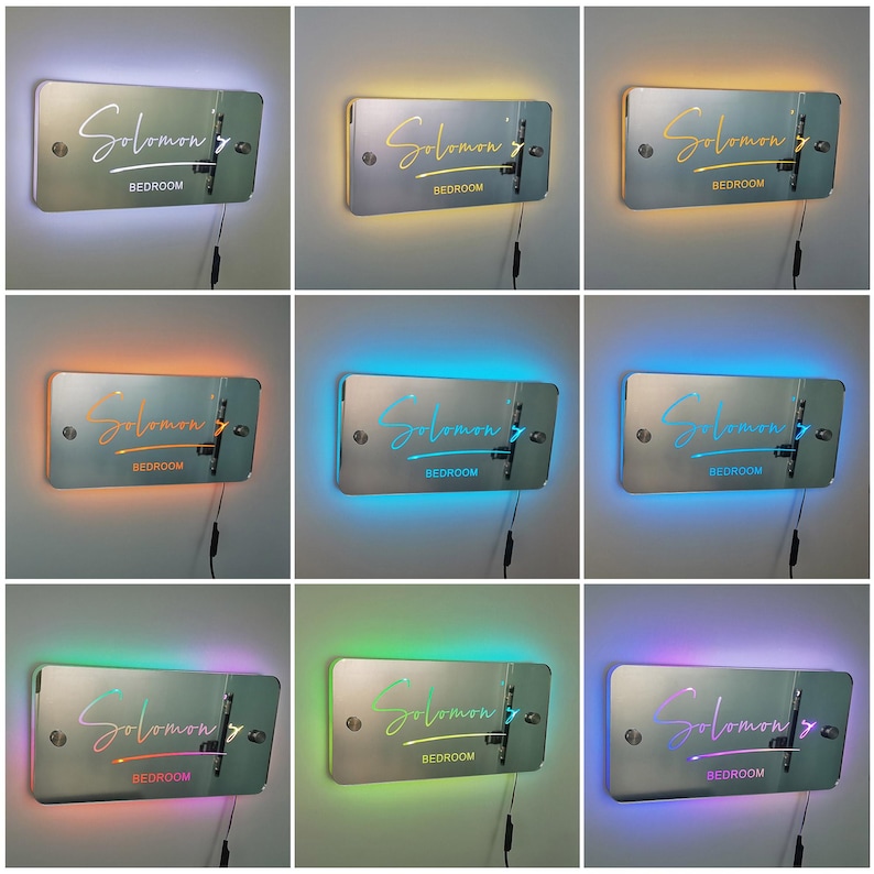 Personalised Name Bedroom Mirror LED Light Sign Neon Light Sign
