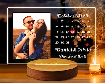 Personalised Gifts for Men Women Valentines GiftsWedding Anniversary Acrylic Night Light Personalised Gifts for Her Him Girlfriend Boyfriend