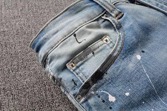 Mens Ripped Denim Designer Distressed 