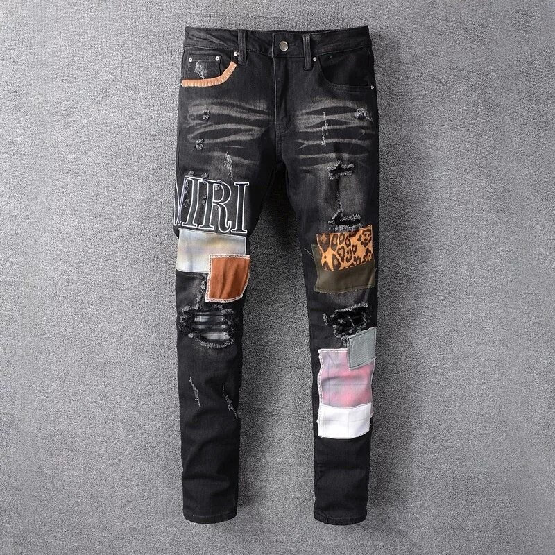Mens Ripped Denim Designer Distressed 