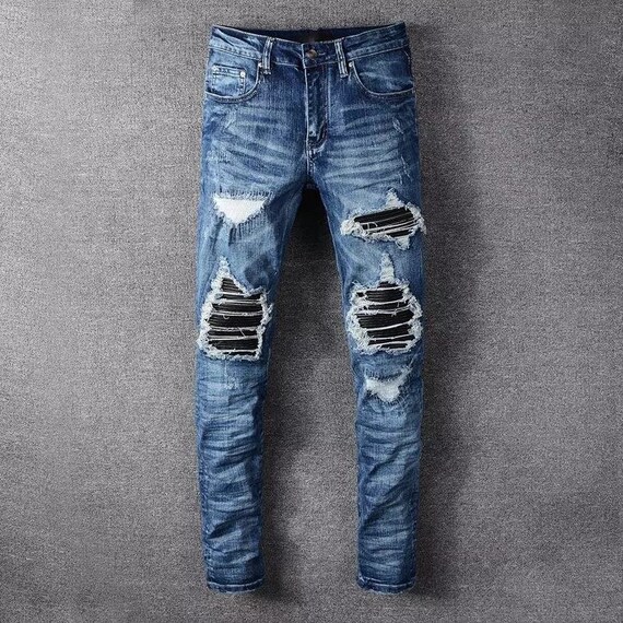 Mens Ripped Denim Designer Distressed 