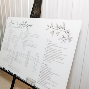 Custom Acrylic Dry Erase Wedding Crossword Puzzle 40x29