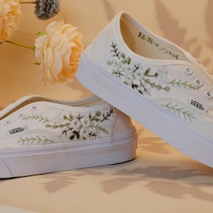 Vans for a Bride Bridal Sneakers Embroidered Wedding ShoesCustom Embroidered Bridal Vans Shoes Bild 5